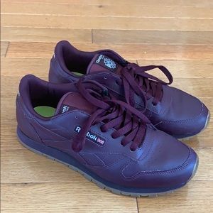Leather Reebok Classics - Burgundy